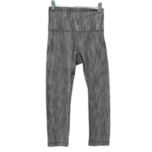 Lululemon Wunder Under High Rise Crop 21" Leggings‎ Womens Sz 4 Silver Jacquard thumbnail 3