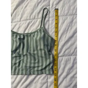 Jack's Green White Striped Cami Crop Top Tank Swim Clean Girl Coastal Cottage thumbnail 5