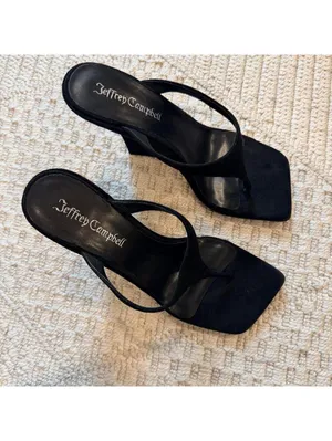 Jeffrey Campbell Romee Sandal in Black Suede thumbnail 2