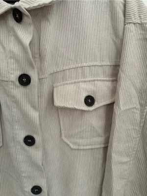 Zenana Oversized Corduroy Button-Up Jacket - Cream thumbnail 6
