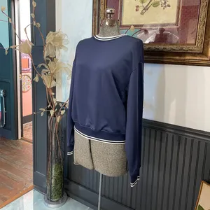 Aritzia Wilfred Free Junction Navy Sweatshirt Collegiate Preppy - Sz M 🧡🎀 thumbnail 5