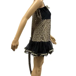 Leopard Print Mini Dress Detachable Tail Halloween Costume Cosplay Womens Medium thumbnail 5