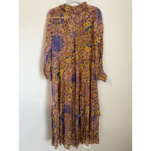 Anthropologie Chiffon Maxi Dress Womens Medium Semi Sheer Mandala Print thumbnail 3