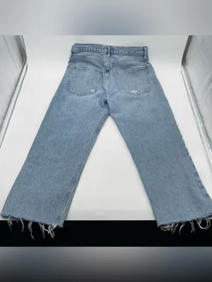 AGOLDE 90s Pinch Frayed Hem High Rise Straight Cropped Denim Jeans Sz 29 *READ* thumbnail 6