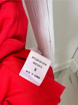 Cotton Candy LA Red Linen Keyhole Dress Size Medium thumbnail 13