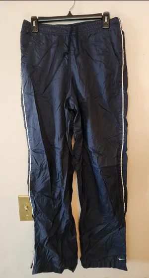 Y2k Nike womens navy blue windbreaker pants size womens medium thumbnail 1