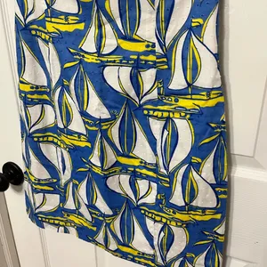 Lilly Pulitzer Blue White Sailboat‎ Strapless Dress thumbnail 5