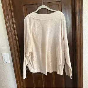We The Free Free People Long Sleeve Top Womens L Cream Button Detail‎ Slouchy thumbnail 14