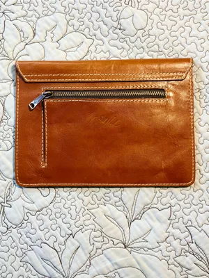 💥Patricia Nash Tooled Leather Tech Portfolio Envelope Clutch Brown💛 thumbnail 2