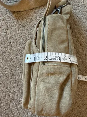 Free People Beige Pebble Hudson Suede Leather Sling Crossbody Bag Minimal thumbnail 9