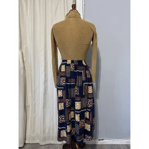Sag Harbor 1/2 Elastic Waist Boho Midi Skirt Geometric Print Peasant Indie Large thumbnail 7