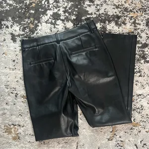 Zara Black Leather Pants thumbnail 3
