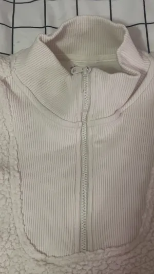 Aerie White Fuzzy Pullover thumbnail 4