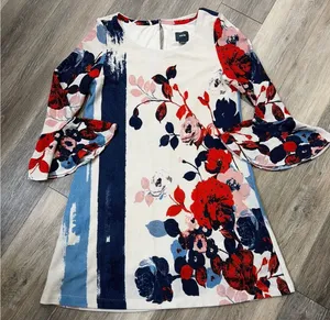 Maeve Anthropologie Floral Shift Dress Bell Sleeve Large thumbnail 1