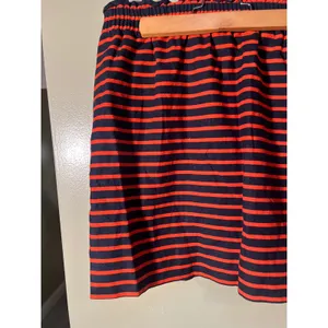J. Crew Factory Womens Sz 6 Printed Linen-Cotton Sidewalk Mini Skirt Navy Papaya thumbnail 3