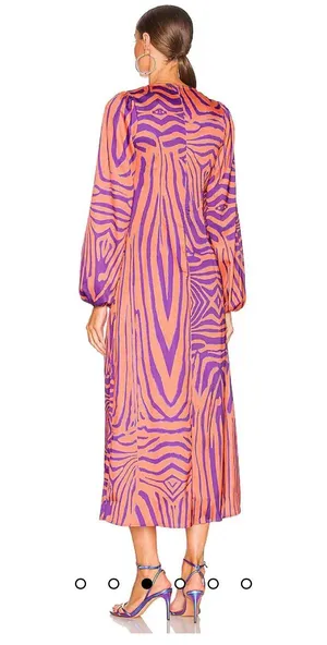AFRM Portia Dress in Orange Zebra Small thumbnail 6