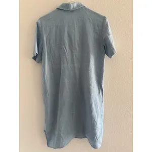 James Perse Standard Shirt Dress Womens 1 Blue Linen Minimalist‎ Capsule Classic thumbnail 2