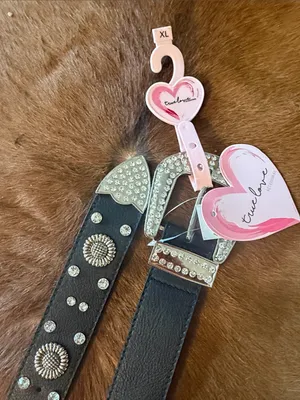 True Love Rhinestone & Concho Western Belt – New With Tags (Size XL) thumbnail 3