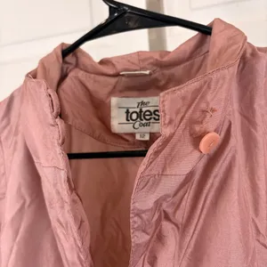 The Totes Coat vintage dusty rose nylon long coat thumbnail 5
