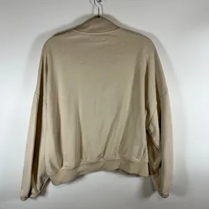 Standard Cloth Womens Tan Full Zip Sweatshirt Mock Neck Cotton Jacket‎ Small thumbnail 9