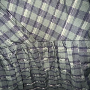 NWT Madewell Marianna Puff-Sleeve Mini Dress M Medium Plaid Green‎ X thumbnail 4