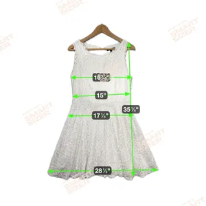 City Studio White Lace Fit Flare Dress Sleeveless‎ Scalloped Neckline Size 11 thumbnail 11
