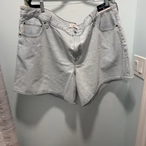Abercrombie &‎ Fitch The Loose Short Light Wash 36 Curve Love High Rise Casual thumbnail 2