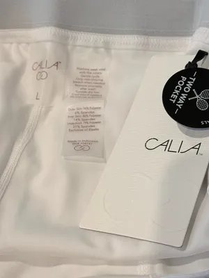 CALIA Pleated Mesh Mini Skort White Size L NEW Tennis Pickleball Sporty thumbnail 6