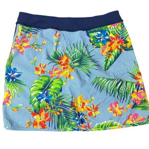 RLX Ralph Lauren Floral Skort Small Blue Multi Tropical Colorful Golf Tennis thumbnail 2
