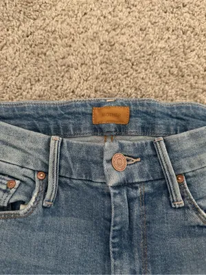 Mother Denim Looker Ankle Fray Jeans In Love Gun Wash Size 25 thumbnail 4