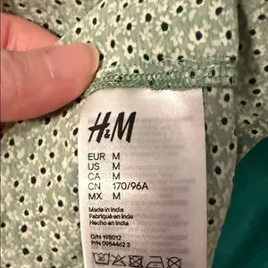 H&M Green Floral 3/4 length Raglan Balloon Sleeve M Cottagecore Prairie Feminine thumbnail 9