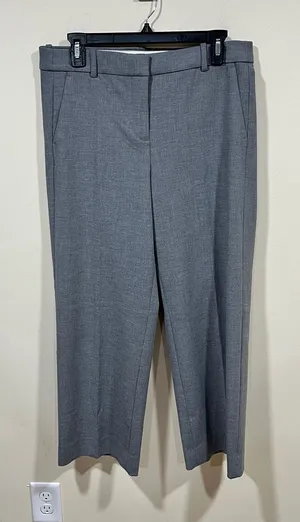 NWT J Crew 365 Women’s Grey Wide-Leg Cropped Dress Pants size 10 trousers thumbnail 1