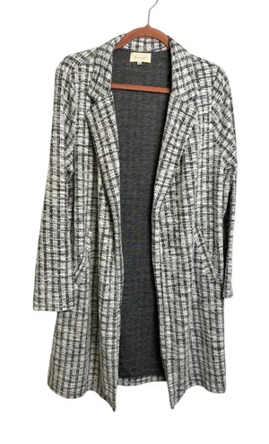MELLODAY long line trench coat cotton blend light academia funky medium textured thumbnail 1