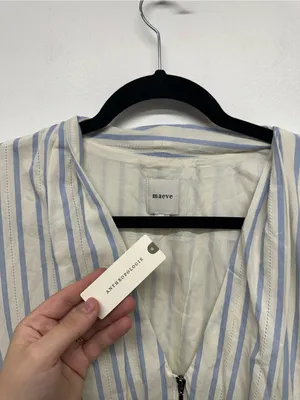 Anthropologie Tommie Long-Sleeve Smocked Front-Zip Blouse thumbnail 7