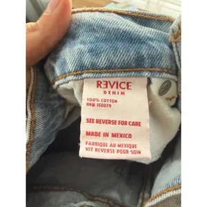 Revice Denim Venus Asymmetrical Crossover High Rise Straight Leg Jeans 27 Light thumbnail 9