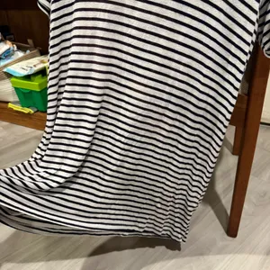 Brandy Melville black white striped shirt dress tee tshirt dress size large thumbnail 4
