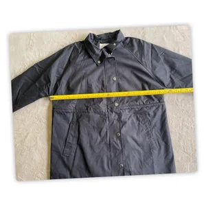 NWT A New Day Women's Black Rain Jacket Snap Front Drawstring Coat Size M thumbnail 7