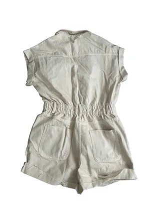 ZARA Women's Beige Buttoned Romper Size Medium thumbnail 8