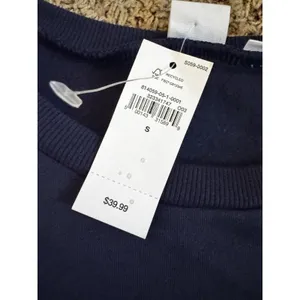 GAP Navy Logo Crew Neck Pullover Sweatshirt Womens Regular S Fleece Long Sleeve thumbnail 3