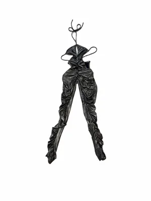 Metallic Bronze Ruched Cutout Halter Jumpsuit thumbnail 4