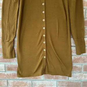 We The Free Gia Cardigan Dress Brown Button Up Thermal Women’s Medium Multiwear thumbnail 5