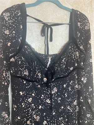 Free People Tess Mini Babydoll Dress Viscose CottageCore Country Village Sz M thumbnail 10