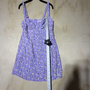 Aeropostale Purple Floral Mini‎ Dress Women's Large Cottagecore Summer Sundress thumbnail 5