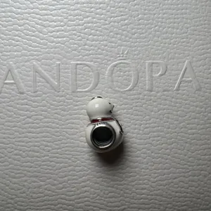 Pandora Happy Snowman Charm Christmas S925ALE White/Red Enamel thumbnail 2
