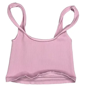 Free People HAPPINESS RUNS SQUARE NECK CROP TOP TANK PINK M L thumbnail 4