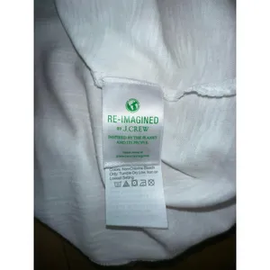 J.Crew Women's‎ Medium White Ruffle Cap Sleeve Round Neck T-Shirt Casual thumbnail 4