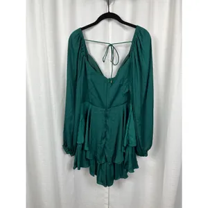 Hello Molly Forest Green Sunrise Memories Ruffle Mini Dress Romper Sz.L/US 8 NWT thumbnail 10