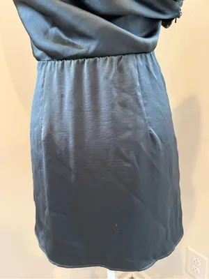 Show Me Your MuMu One-Shoulder Satin Mini Dress in Charcoal Gray thumbnail 7