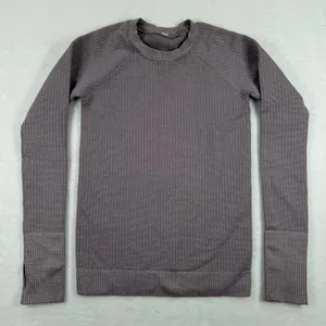 Lululemon Rare Colorway Rest Less Top Crewneck‎ Long Sleeve Thumbhole Textured 2 thumbnail 1