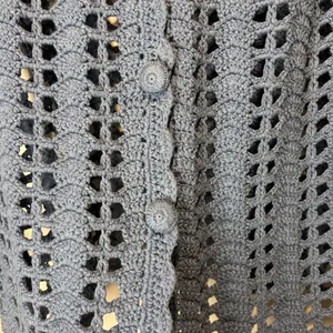 Tommy Hilfiger Vintage Handknit Blue Open Front Knit Cardigan Buttons Size M thumbnail 5